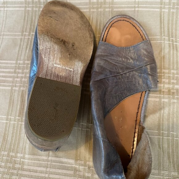 womans flats FREE PEOPLE leather gray flats 8.5 - Picture 2 of 3